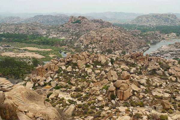 Vista Cadena Colinas Hampi Desde Lado Norte Matanga Hill Hampi —  Fotos de Stock