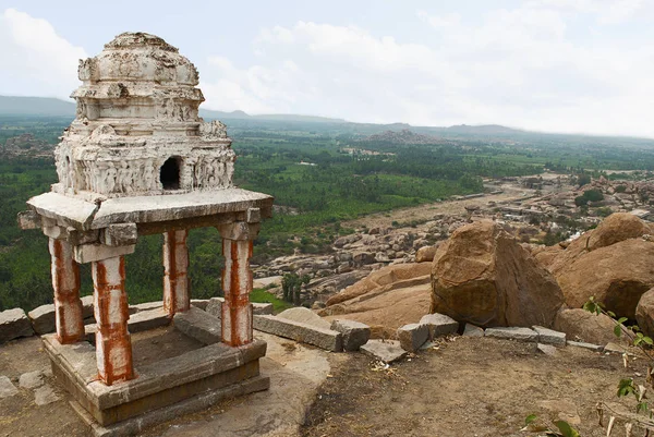 Matanga Hampi Karnataka 인도의 이스트 사이드에서 Hampi의 Arieal 신성한 센터입니다 — 스톡 사진