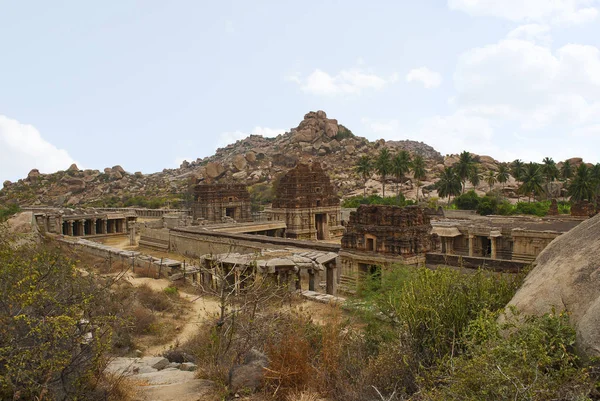 Ariel Marcuuse Raya Tempelkomplex Från Matanga Hill Hampi Karnataka Indien — Stockfoto