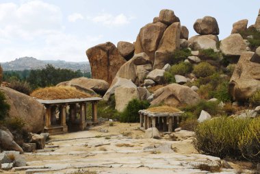 Achyuta Raya tapınağa giden bir geçit. Hampi çarşı, Hampi, karnataka, Hindistan doğu ucunda. Kutsal Merkezi.