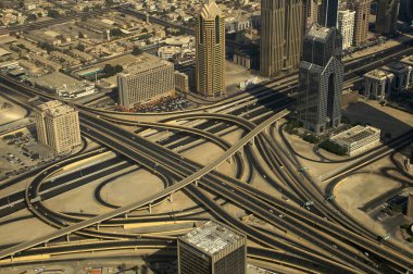 Dubai şehir Dubai Uae, Uluslararası Dubai Kongre ve Sergi Sarayı gözlem güverte görünümünden