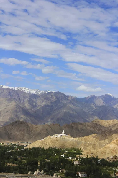 Shanti Stupa Ladakh Jammu Keşmir Hindistan Devlet — Stok fotoğraf
