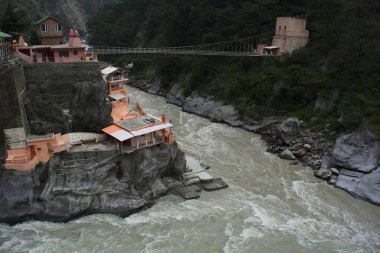 Vishnuprayag is one of the Panch Prayag, five confluences, of Alaknanda River, and lies at the confluence of Alaknanda River and Dhauliganga River, Chamoli district in Uttarakhand India clipart