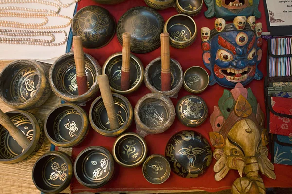 Tibetean Handicrafts Sale Tibetean Market Candolim India — Stock Photo, Image