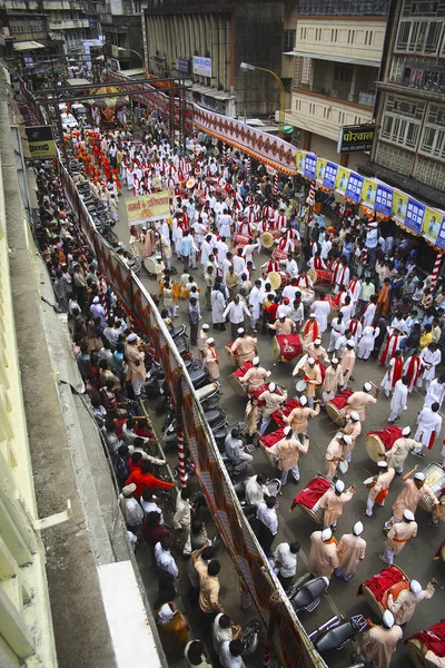 Pune Inde Août 2006 Procession Festival People Ganesh Pendant Festival — Photo