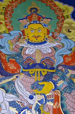 Duvar duvar resmi Budist manastır ve Kalesi, Punakha Dzong, Bhutan.