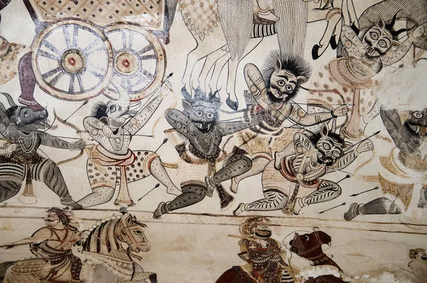 Μυθολογικά Ζωγραφιές Στο Ταβάνι Lakshmi Narayan Ναός Orchha Madhya Pradesh — Φωτογραφία Αρχείου