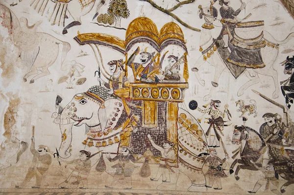 Мифологические Картины Потолке Храм Лакшми Нараян Орча Мадхья Прадеш Индия — стоковое фото