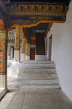 Pungtang Dechen Photrang Dzong veya Sarayı büyük mutluluk. İç görünüş. Yönetim Merkezi. Punakha Dzong, Bhutan
