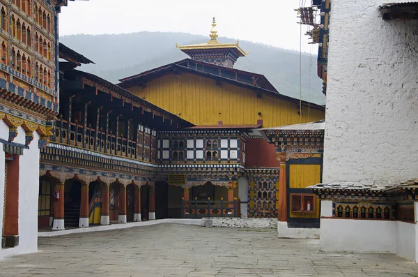 Rinpung Dzong Grande Mosteiro Fortaleza Budista Drukpa Kagyu Vista Interior — Fotografia de Stock