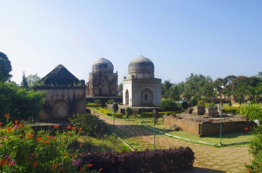 A view of a tombs located at the Barid Shahi Garden, Bidar, Karnataka, India clipart
