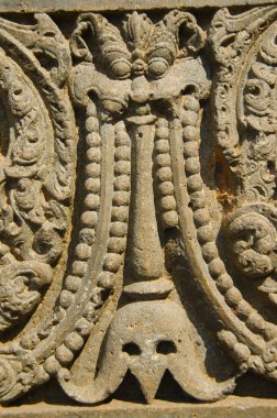 Oyma ayağı görüntülenen kalede, Bidar, Karnataka, Hindistan