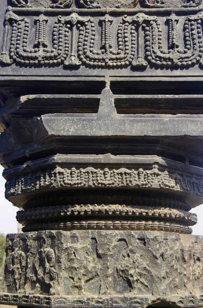 Pilier Sculpté Arcs Thoraniques Fort Warangal Warangal Telangana Inde — Photo