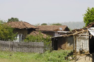 A village, Nagzira Tiger Resort, Nagzira Wild Life Sanctuary, Bhandara, Near Nagpur, Maharashtra India clipart