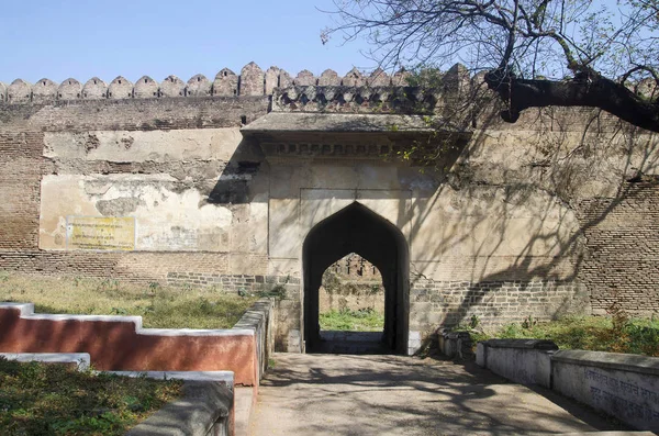 Parede Exterior Balapur Fort Shegaon Maharashtra Índia — Fotografia de Stock