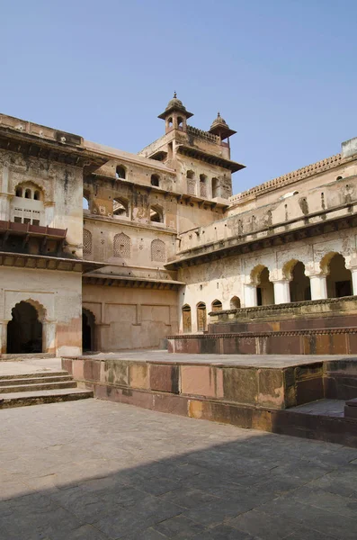 Vue Intérieure Raj Mahal Complexe Orchha Palace Fort Orchha Madhya — Photo