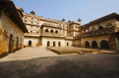 Raj Mahal iç görünümü. Orchha Palace Fort karmaşık. Orchha. Madhya Pradesh. Hindistan