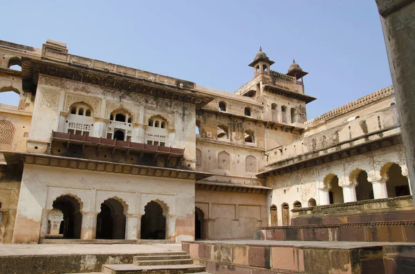 Vista Interior Raj Mahal Complexo Fort Orchha Palace Orchha Madhya — Fotografia de Stock