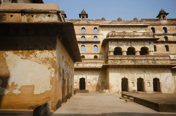 Vue Intérieure Raj Mahal Complexe Orchha Palace Fort Orchha Madhya — Photo