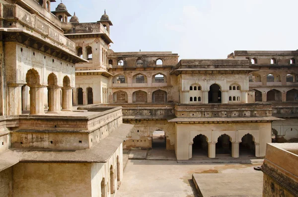 Vue Intérieure Raj Mahal Complexe Orchha Palace Fort Orchha Madhya — Photo