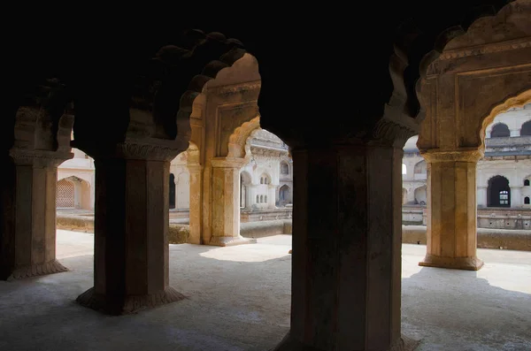 Vnitřní Pohled Raj Mahal Orchha Palácový Komplex Fort Orchha Madhya — Stock fotografie