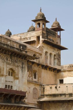 Raj Mahal iç görünümü. Orchha Palace Fort karmaşık. Orchha. Madhya Pradesh. Hindistan