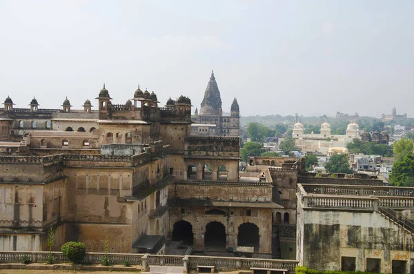 Kilátás Keszeg Mahal Néző Városi Orccha Sheesh Mahal Raj Mahal — Stock Fotó