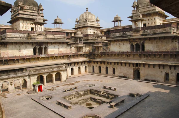 Vue Intérieure Palais Jahangir Complexe Orchha Palace Fort Orchha Madhya — Photo