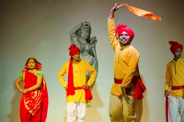 Каджурахо Мадх Прадеш Індія Жовтня 2015 Танцюристи Виконують Народного Танцю — стокове фото