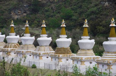 Küçük chortens veya anıt. Yakınında bir yerde bulunduğu Lobesa. Punakha bölgesi. Birleşik Arap Emirlikleri
