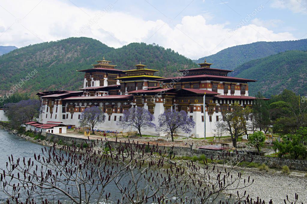 Pungtang Dechen Photrang Dzong or palace of great bliss. Closer View. Administrative centre. Punakha Dzong, Bhutan