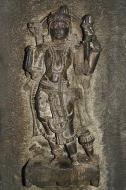 Oyma put, Bhuleshwar Tapınağı, Pune, Maharashtra India iç görünüm