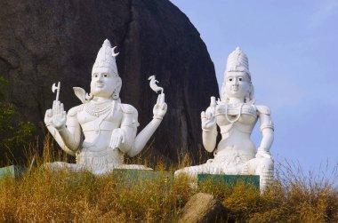 Lord Shiva ve Parvati, Bhadrakali Tapınağı, Warangal, Telangana