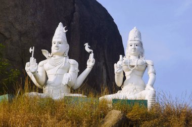 Lord Shiva and Parvati, Bhadrakali Temple, Warangal, Telangana clipart