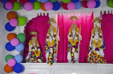 Lord Shriram, sadık, Sita ve Hanuman, Salasar Balaji Tapınağı, Akola Maharashtra India