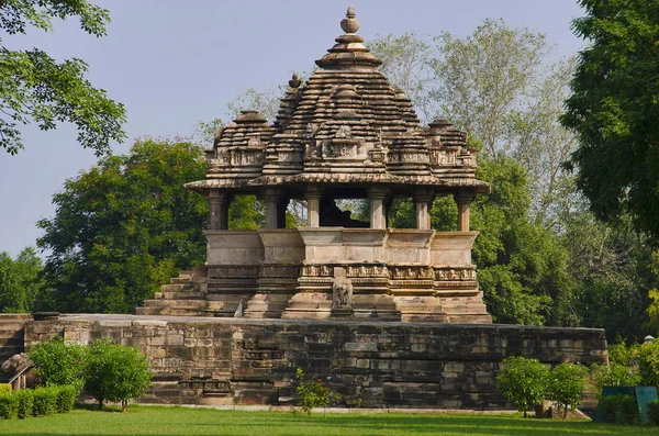 Vishwanath Temple Fasáda Nandi Svatyně Západní Skupina Khajuraho Madhya Pradesh — Stock fotografie