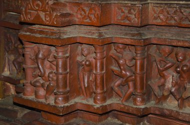 Vishwanath Tapınağı, Temple iç - Ganesha ve diğer putlara, Batı grubu, Khajuraho, Madhya Pradesh, Hindistan, UNESCO Dünya Miras Listesi