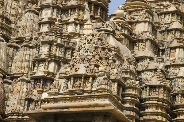 Kandariya Mahadev Temple Tampo Entrada Esculpido Com Divindades Nichos Torres — Fotografia de Stock