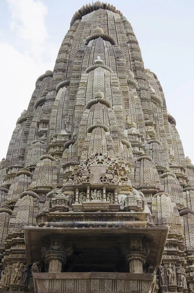Kandariya Mahadev Temple Shikara Closeup Western Group Khajuraho Madhya Pradesh — Fotografia de Stock