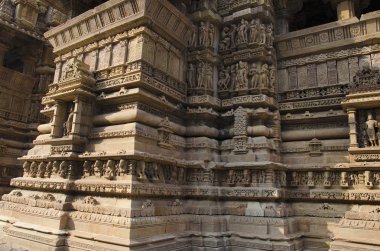 Lakshmana Tapınağı, Güney duvarı - arka görünümü, Batı grubu, Khajuraho, Madhya Pradesh, Hindistan, Unesco Dünya Mirası