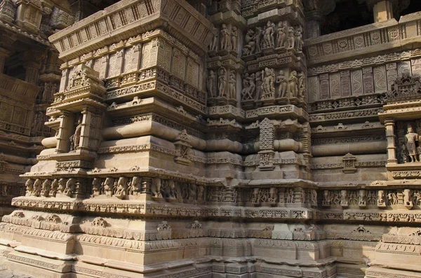 Lakshmana Tempel Södra Väggen Back Visa Western Grupp Khajuraho Madhya — Stockfoto