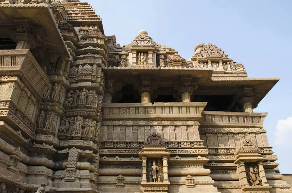 拉克什曼寺 与神的壁龛 西方集团 克久拉霍 中央邦 印度联合国教科文组织世界遗产 — 图库照片