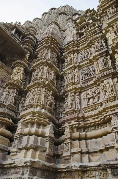 Lakshmana Temple North Wall Mandapa Sanctuary Erotic Sculptures Western Group Stock Picture