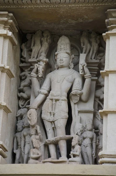 Lakshmana Templo Muro Norte Nicho Sukra Pedestal Grupo Occidental Khajuraho —  Fotos de Stock