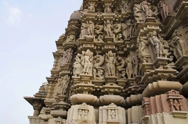 Templo Chitragupta Painel Surasundários Grupo Ocidental Khajuraho Madhya Pradesh Índia — Fotografia de Stock