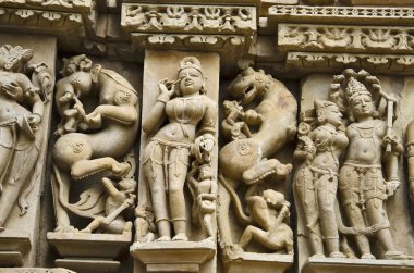 Parsvanath Tapınağı, Wall heykeller - portre, Doğu Grubu, Khajuraho, Madhya Pradesh, Hindistan, UNESCO Dünya Miras Listesi