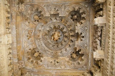 Parsvanath Tapınağı, Mandapa - tavan, Doğu Grubu, Khajuraho, Madhya Pradesh, Hindistan Unesco Dünya Mirası