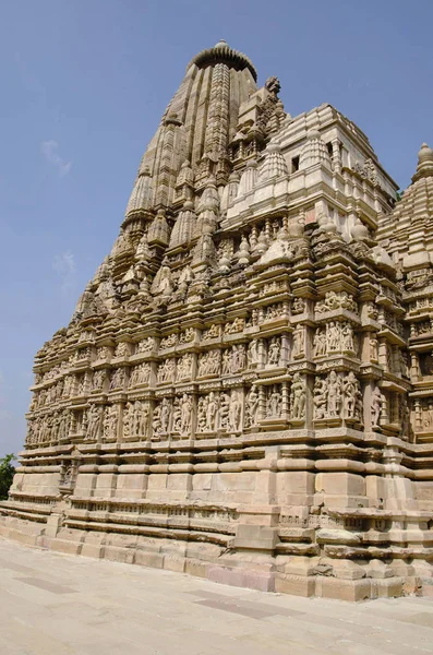 Parsvanath Chrám Fasáda Celkový Pohled Východní Skupiny Khajuraho Madhya Pradesh — Stock fotografie