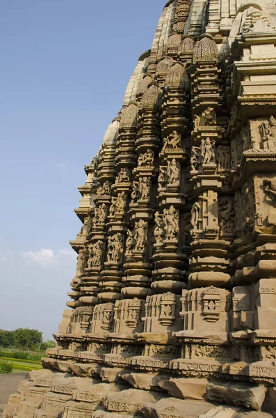 Duladeo Chrám Fasáda Částečný Výhled Jižní Skupina Khajuraho Madhya Pradesh — Stock fotografie