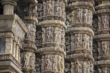 Erotik heykeller, Güney duvarı, vishwanath Tapınak, Tapınak, Khajuraho, Madhya Pradesh Hindistan Batı grubu